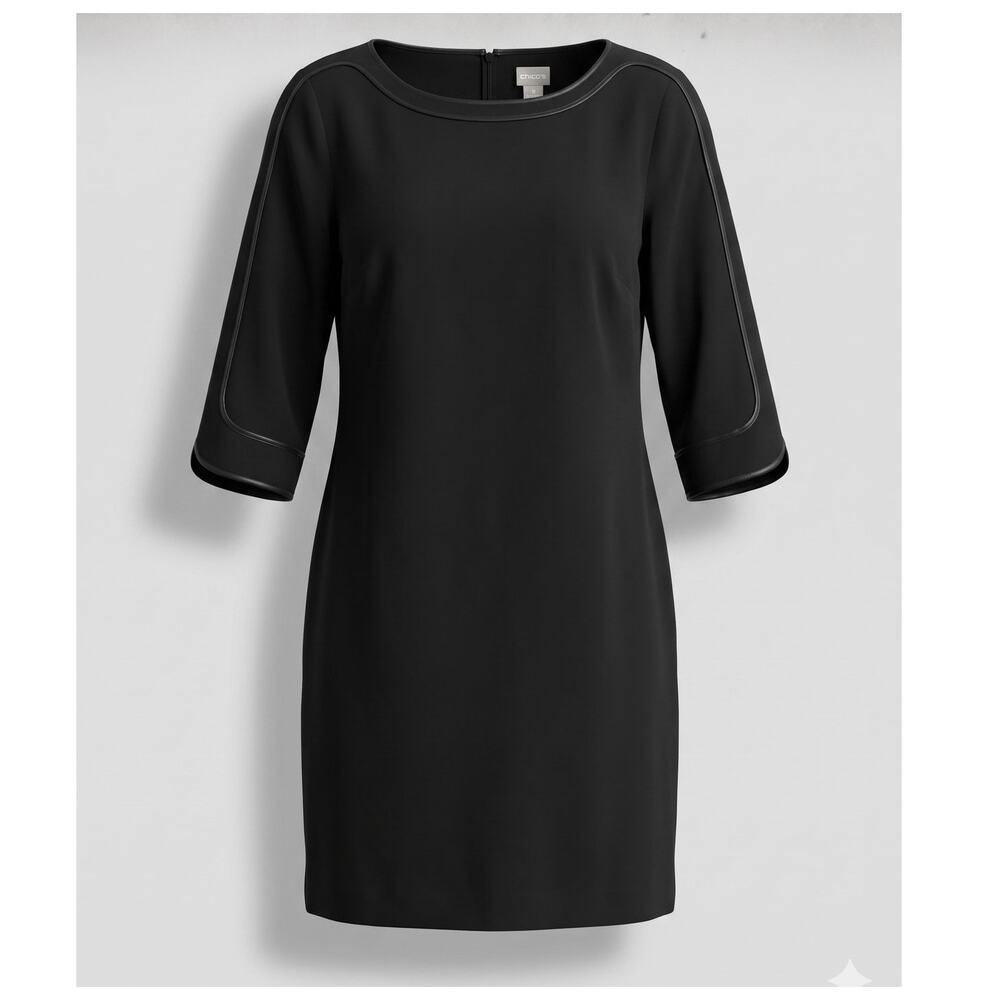 Chico's Women's L‎ Minimalist Quiet Luxury Dark Academia Tailored Sheath Dress